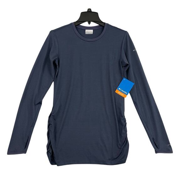 Columbia Performance Shirt Womens Small Blue Stripe Leslie Falls Long Sleeve NEW - Picture 1 of 13
